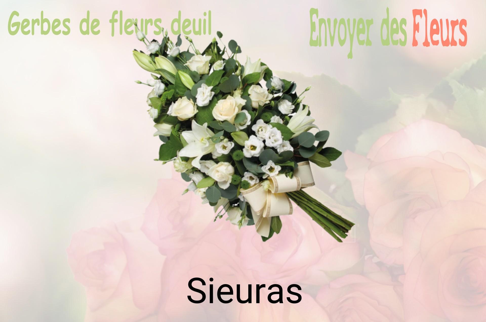 Gerbe de fleurs de deuil livrée à Sieuras